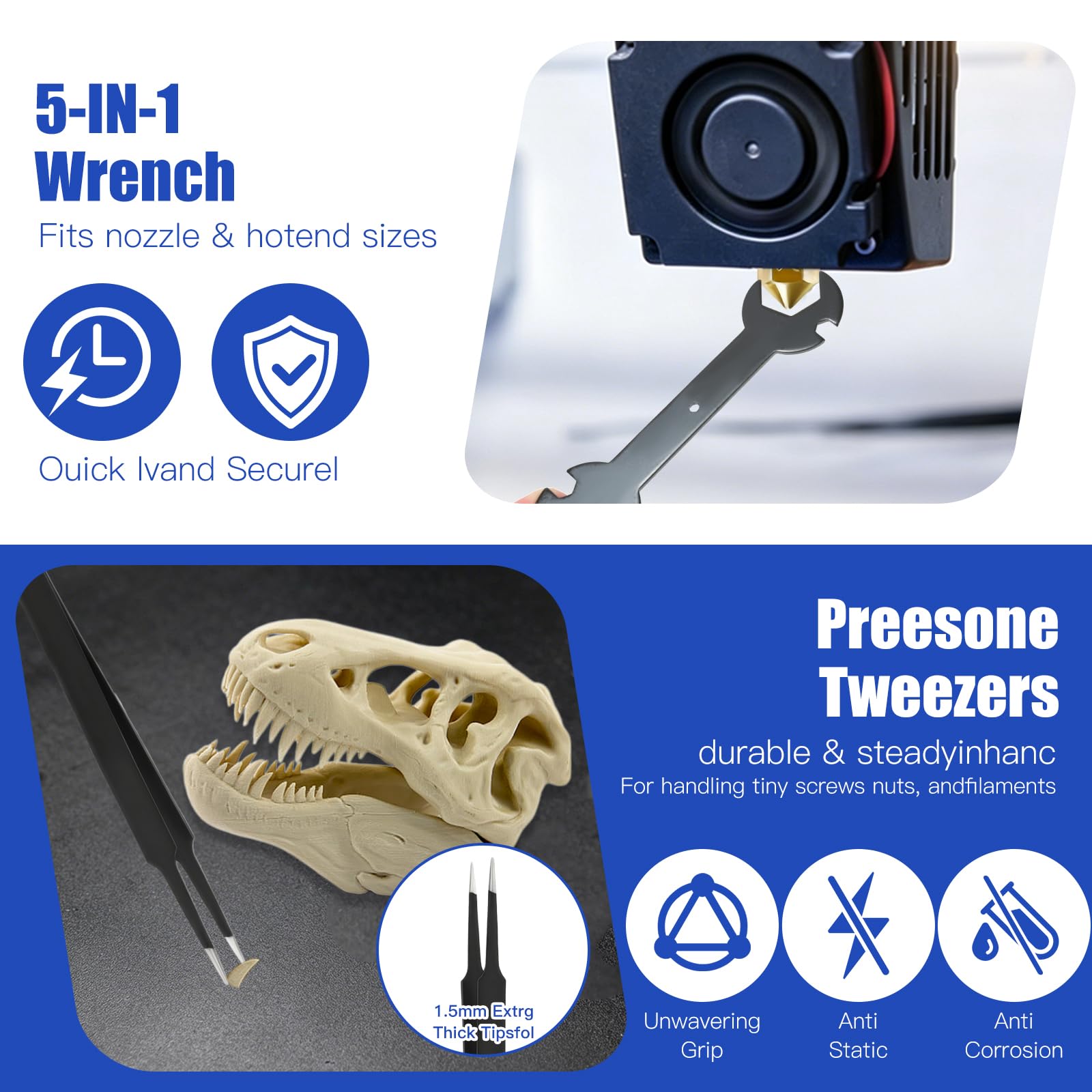 3D Printer Tools Kit - 28pcs for FDM/SLA -7