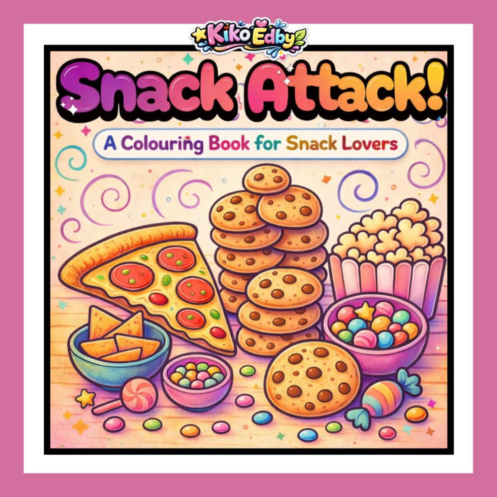 Snack Attack!: A Deliciously Creative Snack-Themed Colouring Book for Kids, Teens & Adults to Relax, Create, and Enjoy. From Fries to Floats — A Yummy Colouring Journey for Everyone