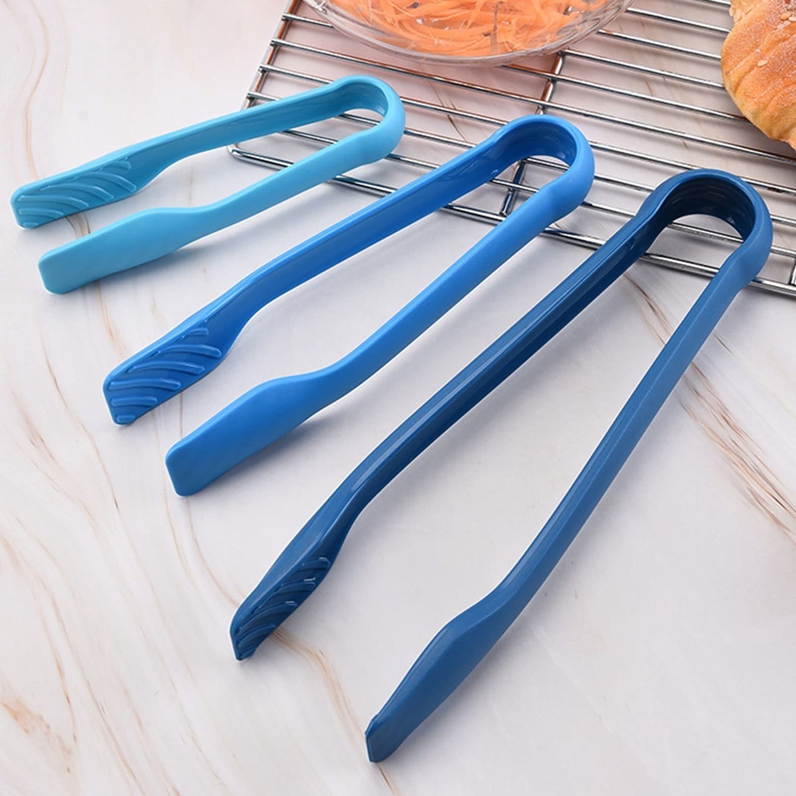 MRKU Pinzas para Servir ensaladas, Asar a la Parrilla y freír, de Silicona Antideslizante.