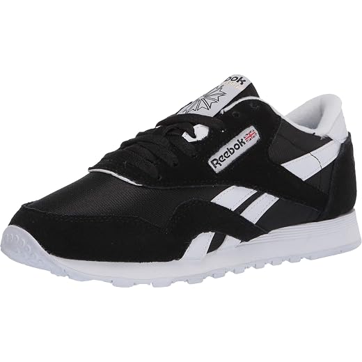Reebok Women's Classic Nylon Sneaker, Black/White, 8.5