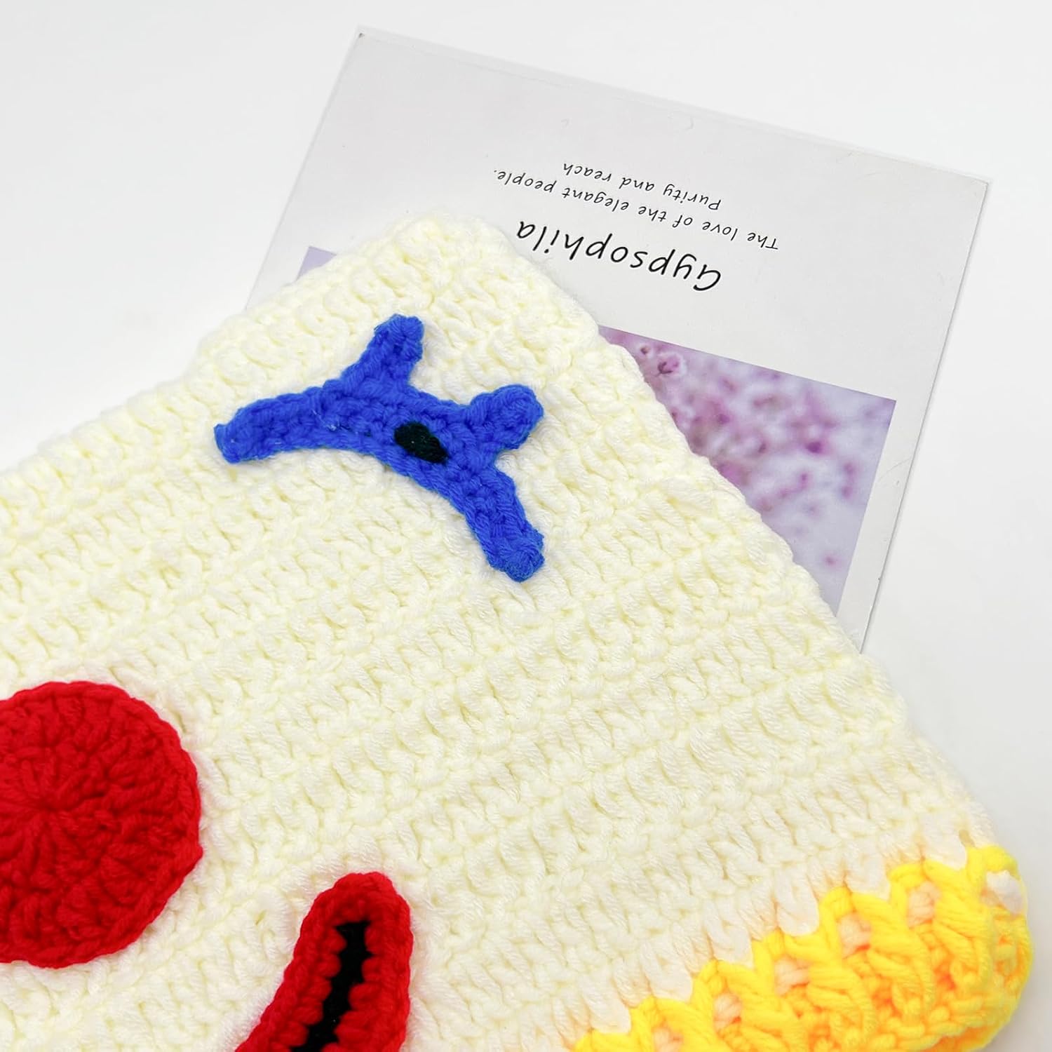 Funny Clown Knit Beanie Hat with Ears Classic Joker Halloween Costume Accessory Winter Crochet Hat for Adults and Kids