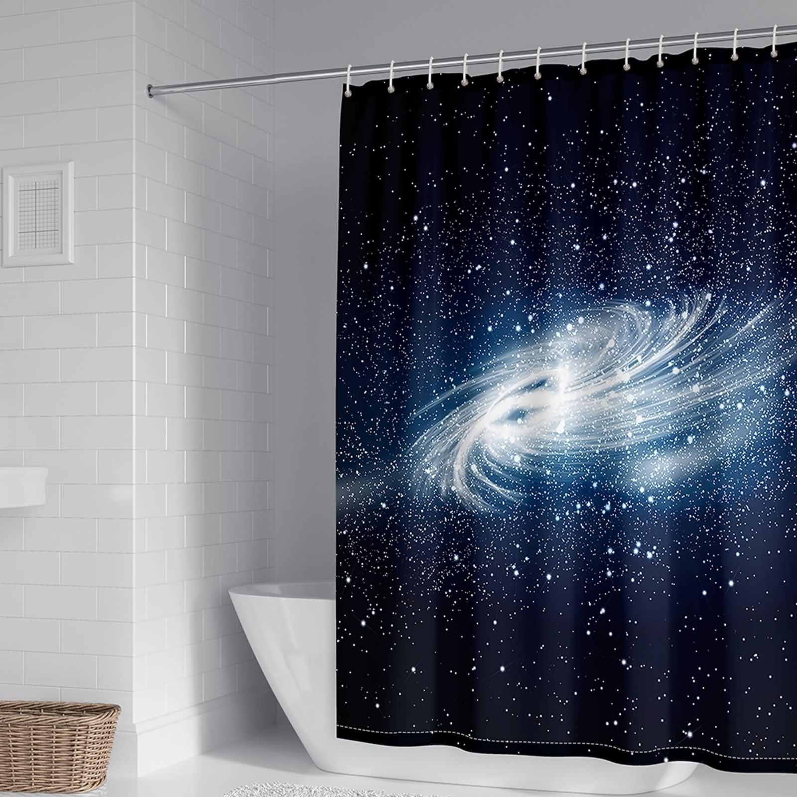 Rideau de douche bleu foncé KnSam 200x200 en polyester imperméable