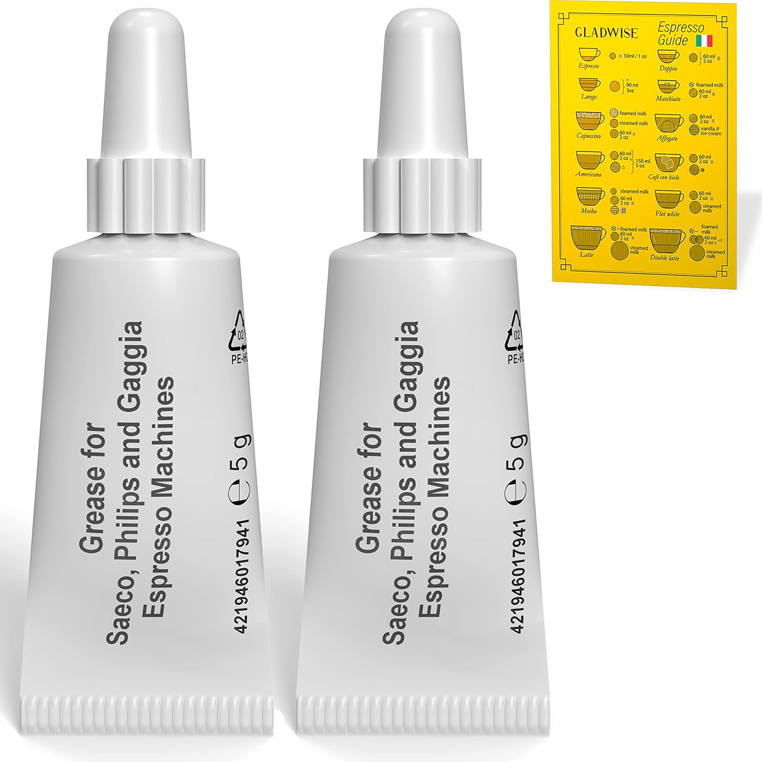Espresso Machine Grease 2 PACK - Coffee oil 5g Tube for all Saeco, Phillips and Gaggia Expresso Machines. HD8869 Maintenance Kit for Cleaning and Lubricant - Thumbnail 2