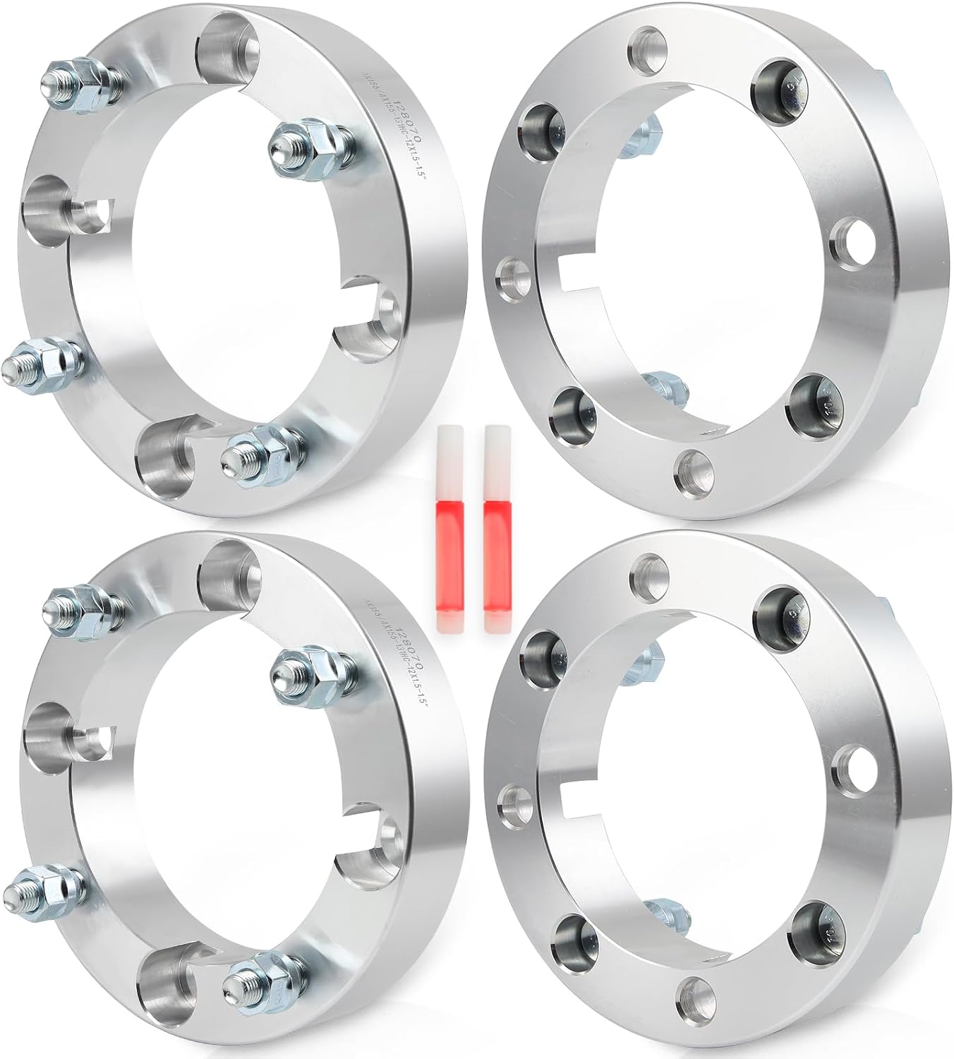 ECCPP Set of 2 1.5 inch Wheel Spacer 4X6.14 4X156 Wheel Spacer Adapter Kit with M 12x1.5 131mm Hub Bore for General 1000 EPS Deluxe General 1000 EPS Hunter Edition 4 Lug Silver Aluminum