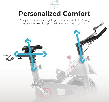 Sunny Health & Fitness Smart Cycling Exercise Bike, Free SunnyFit App Connection, Designed for Intensive Cardio Workout at Home, Adjustable Seat & Handlebar for Comfort Riding