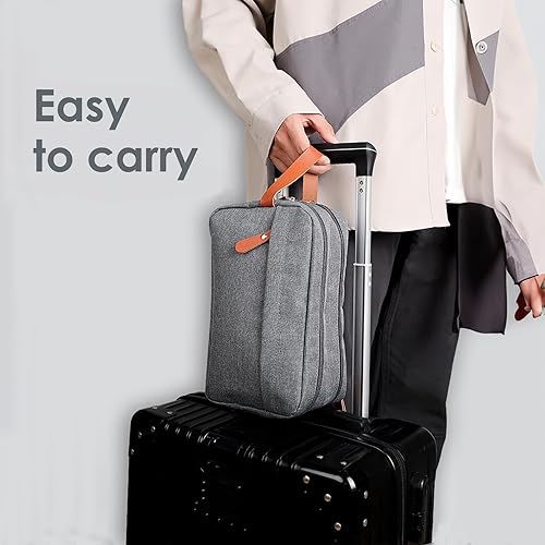 Miniatura 6 de EmyjaY Neceser para hombre, bolsa de aseo portátil de viaje, kit de Dopp colgante, bolsa de afeitar resistente al agua con gran capacidad,