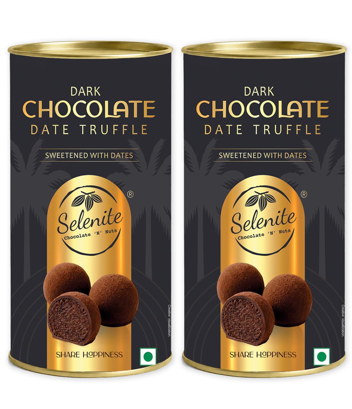 Selenite 100% Dark Chocolate Coated Date Truffle, Healthy Snack, Premium Gift Pack 100g, Pack of 2-image-34