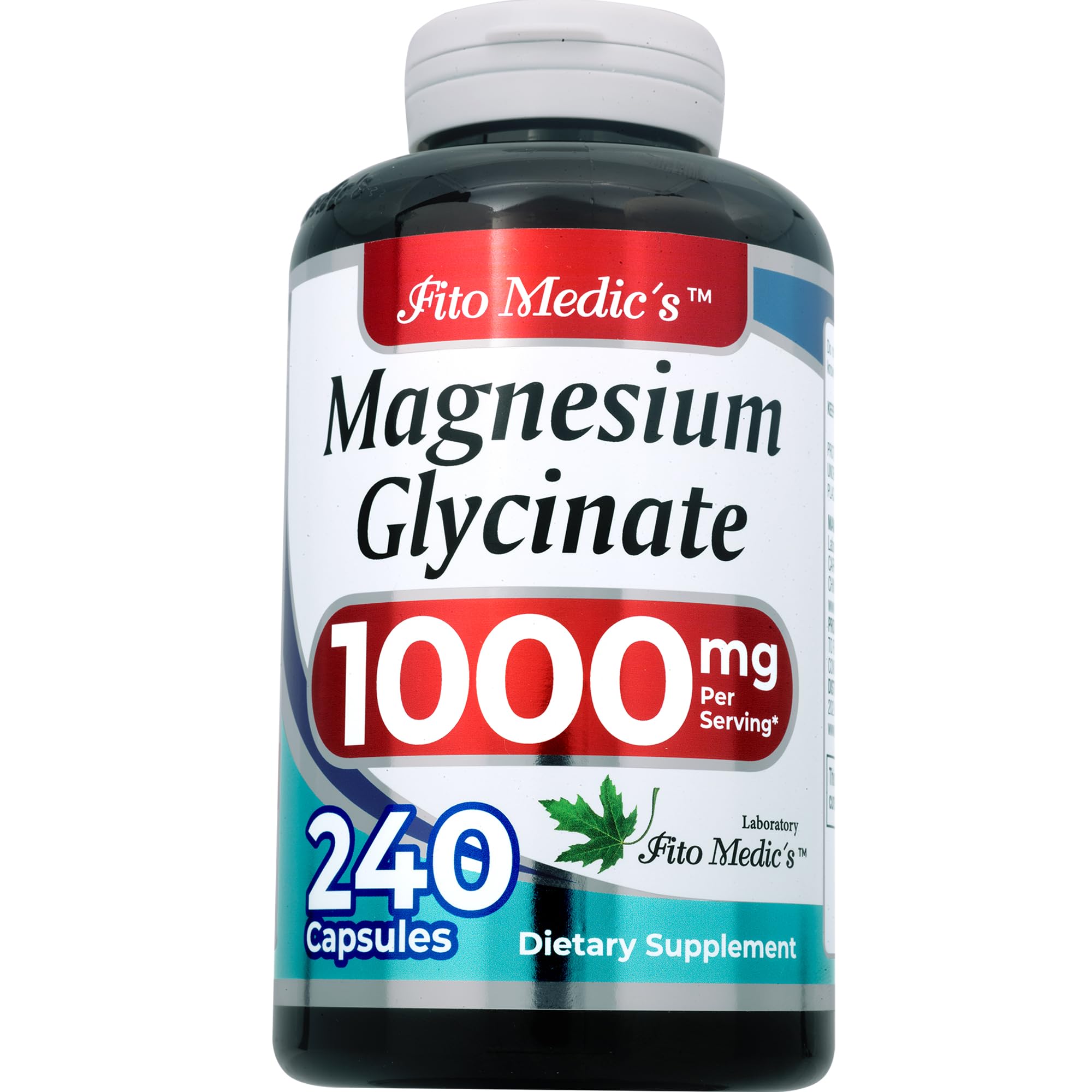 FITO Medic’S Lab Magnesium Glycinate Supplement, Glicinato de Magnesio, 180 Capsules — Amazon image 3