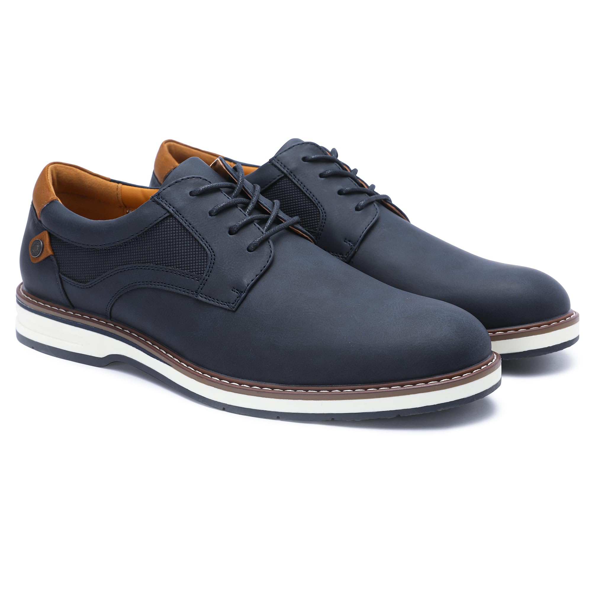 Zapatos de vestir para hombre, casuales, formales, Oxford, clásicos, con cordones, zapatos de vestir para el trabajo, Azul marino, 11 3
