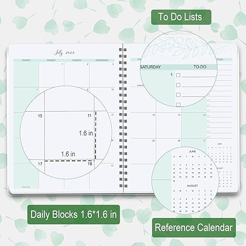 Miniatura 3 de Agenda mensual 2024-2025, calendario con cubierta de PVC flexible para el hogar, la escuela y la oficina, 7 x 9 pulgadas, enero 2024 a diciembre 2025