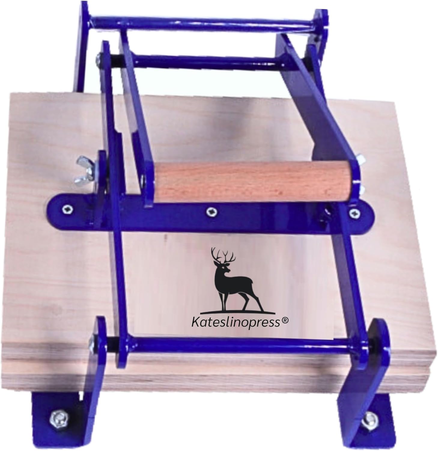 Hand lino Press Machine, Linocut Linoleum Etching Relief Block Printing, Hand Lever Press, P Blue A4