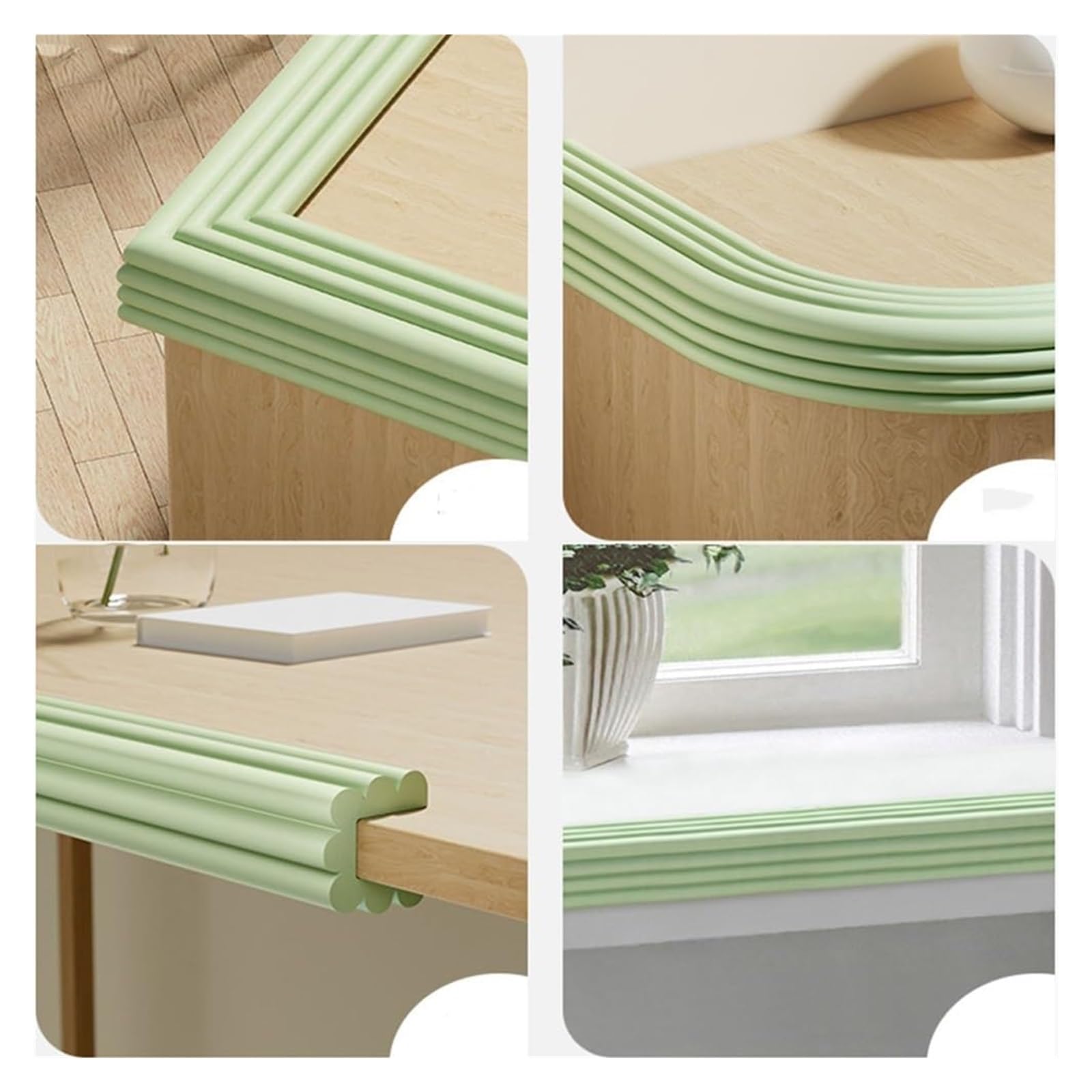 Tiras de seguridad de espuma para esquinas de mesa, color marrón, 4 m, protectores de esquinas anticolisión, cojín para seguridad infantil