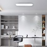 Ganeed 27.6 Inch LED Ceiling Light, High Brightness Linear Ceiling Lamps,6500K Cool White Modern Ultra Thin Low Profile Light Fixture for Bedroom Kitchen Study Room Hallway,White/36W