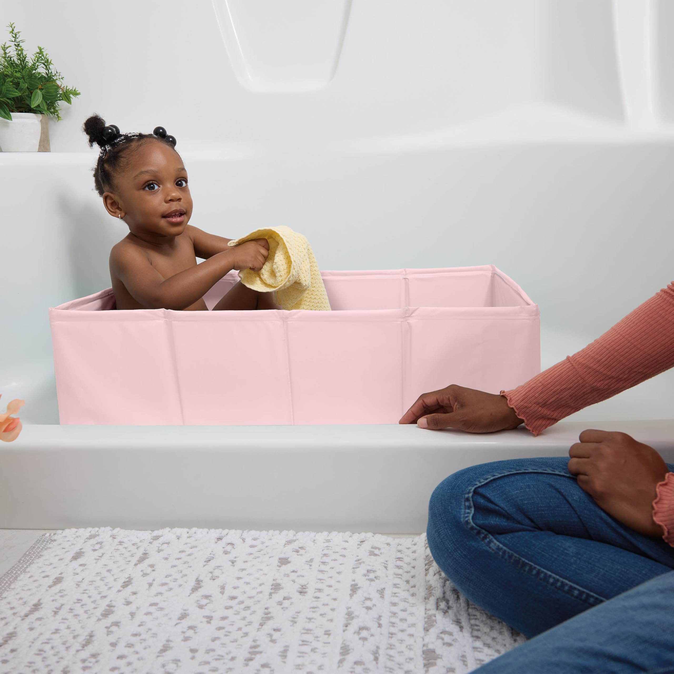 Ingenuity Vasca da bagno per bambini, converte la doccia in vasca, si ripiega per riporla, facile da pulire, nessun montaggio richiesto, 12M-5Y