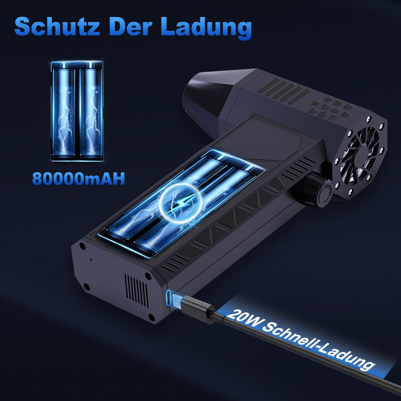 Electric Air Duster, Elektrische Staubgebläse-130,000 U/min Super Power Mini Gebläse, Stufenloses Getriebe Turbo Fan, Cordless Staubgebläse für Computer, Tastatur, Outdoor, Haus und Auto