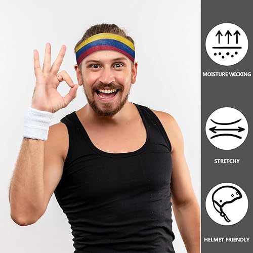 Miniatura 5 de Diadema deportiva para hombres y mujeres, banda elástica para el cabello, bandas deportivas para el sudor, para baloncesto, yoga, ejercicio,