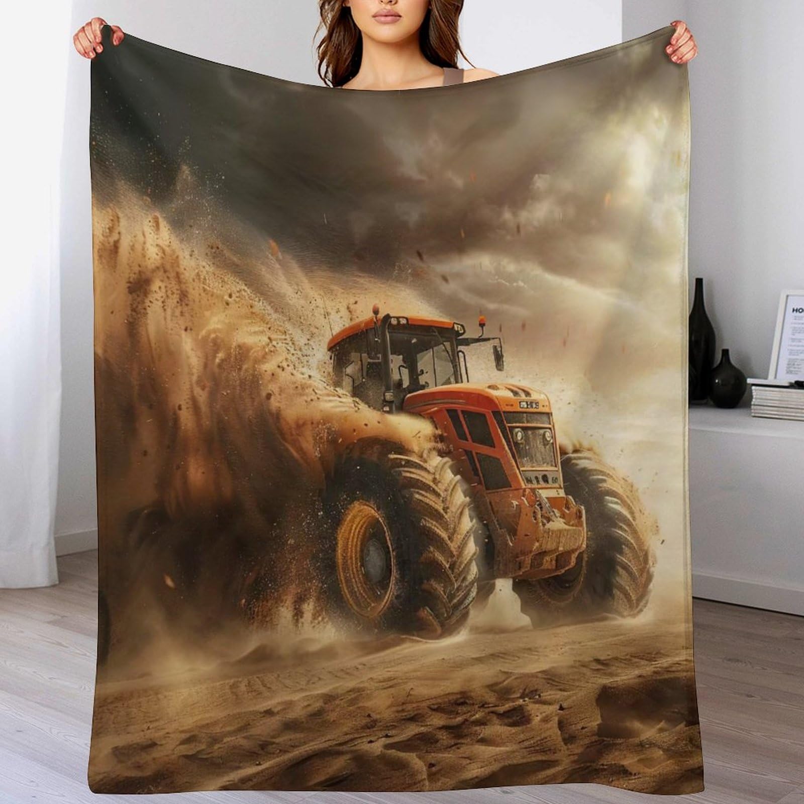 Couverture tracteur plaid polaire canapé pour chambre enfant