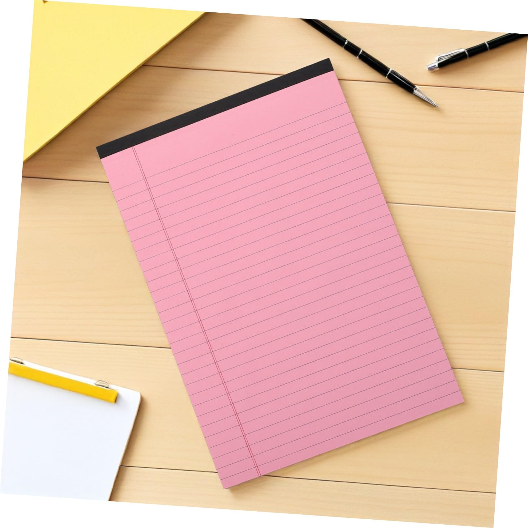 4 Pièces Lot de Carnets Roses à Lignes Horizontales Blocs-notes Déchirables Rechargeables pour Bureau École et Prise de Notes Organisée