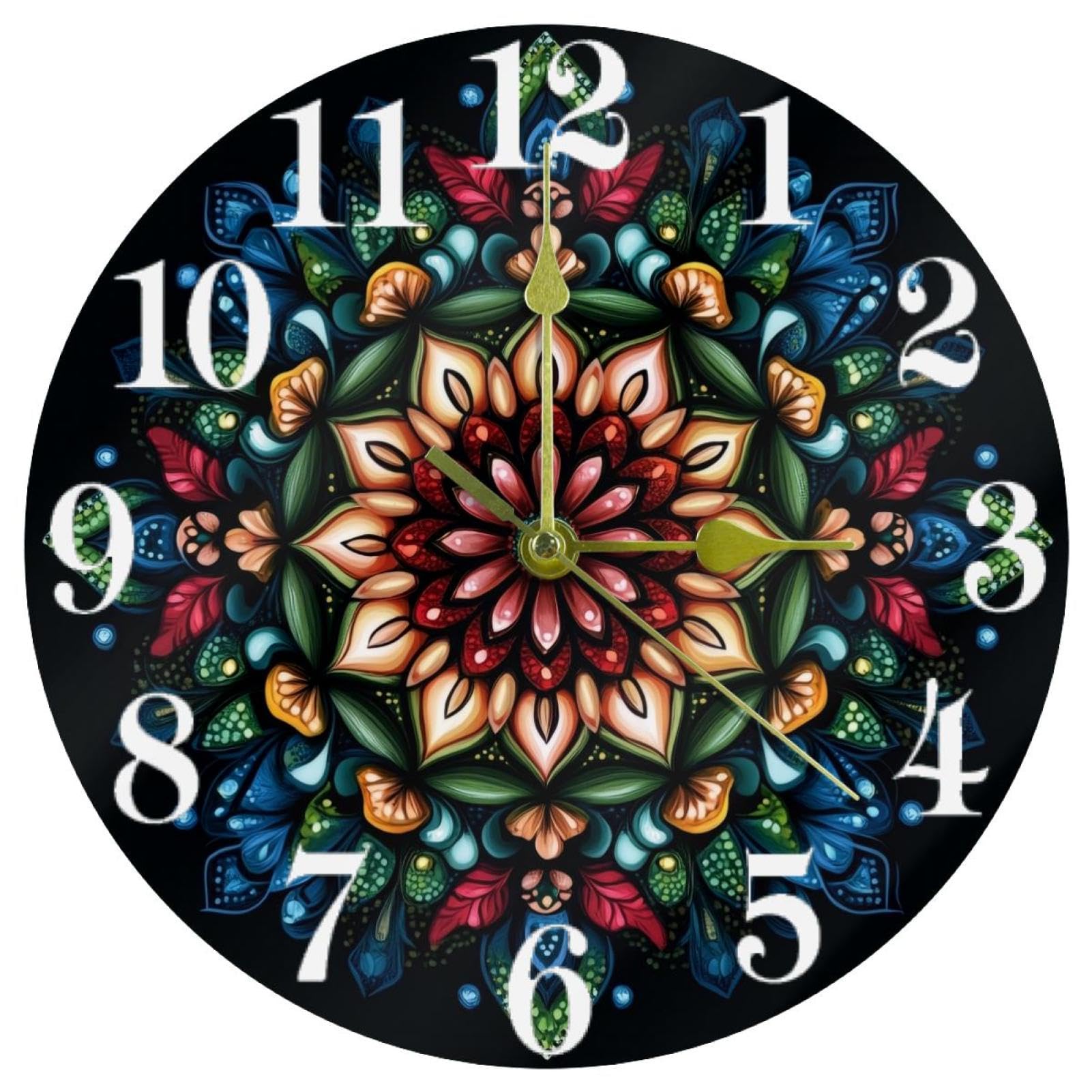 Horloge murale quartz fonctionne avec piles ronde psychédélique