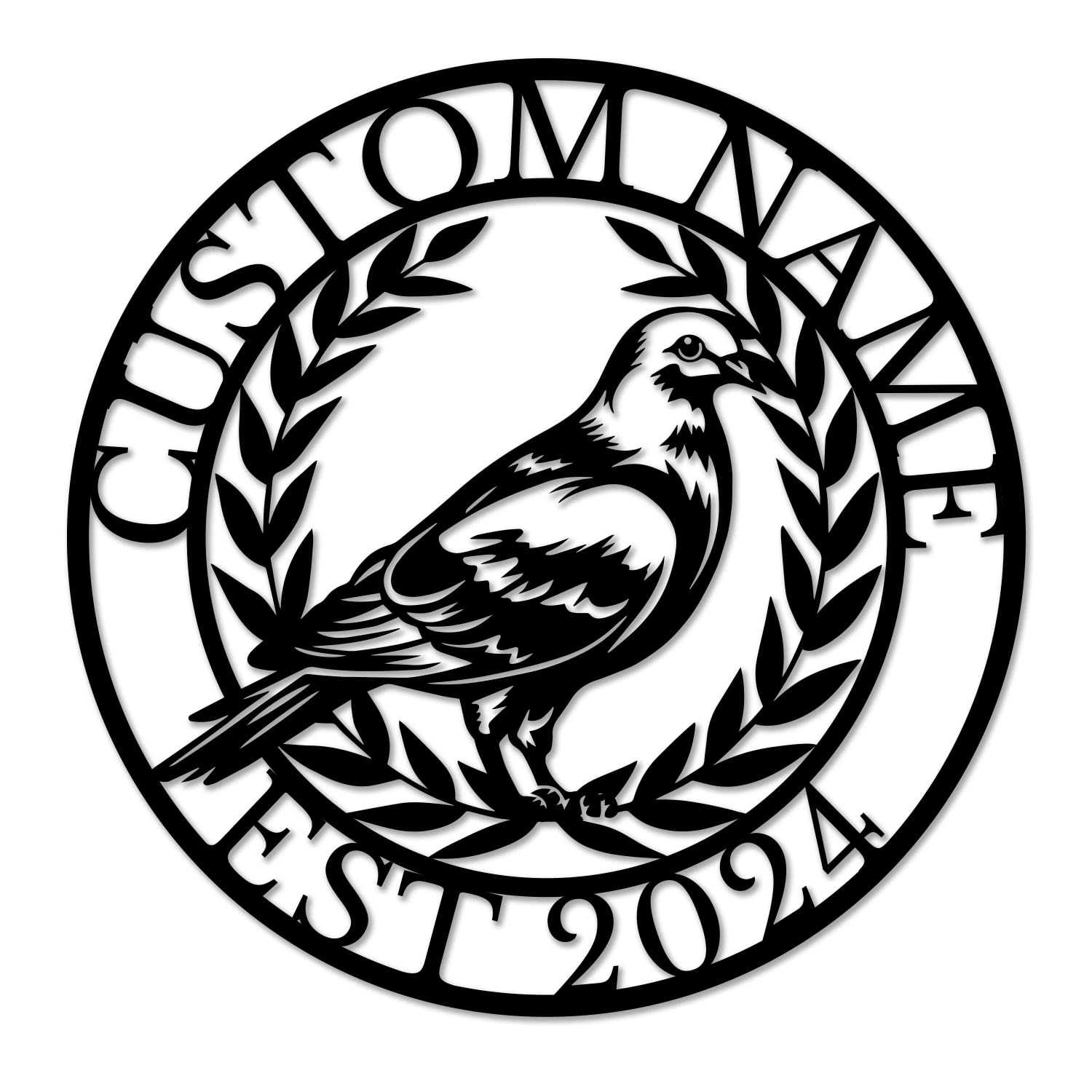 Senyer Pigeon A Personalized Custom Pigeon Metal Wall Decor, Personalized Pigeon Letter Metal Sign, Custom Pigeon Name Sign, Pigeon Lover Wall Decor Home Decor, Animal Lover Sign Home Decor (Pigeon A)