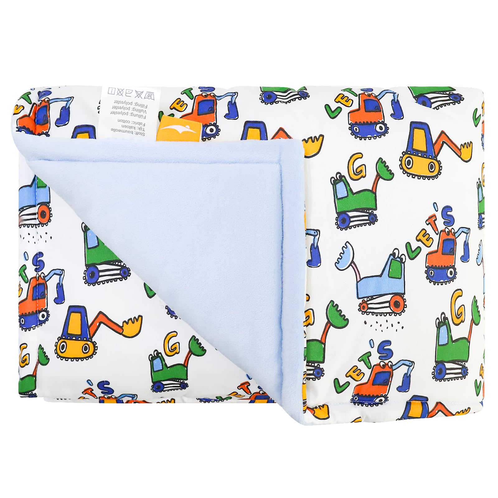 ComfortAce Sydney Baby Blanket for Boys Girls,Featuring 100% Cotton Design, Animal Printed Growth Soft Comfortable Blankets 75 * 100CM，BLUE