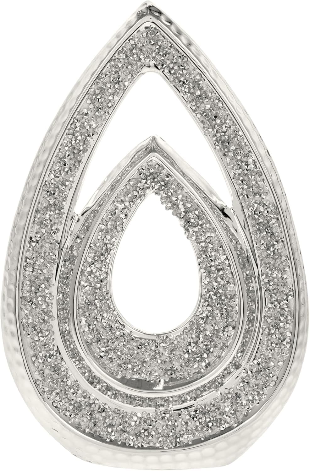 Crushed Diamond Double Heart Square Base Beautiful Decorative Shelf Ornament Sparkle Bling (1, Heart 13)