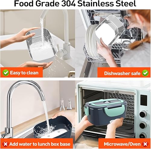 Miniatura 5 de APSARAS Fiambrera eléctrica de 60-80 W, calentador de alimentos, 3 en 1, ultra rápido, para adultos, calentador de alimentos portátil de 12 V24 V110