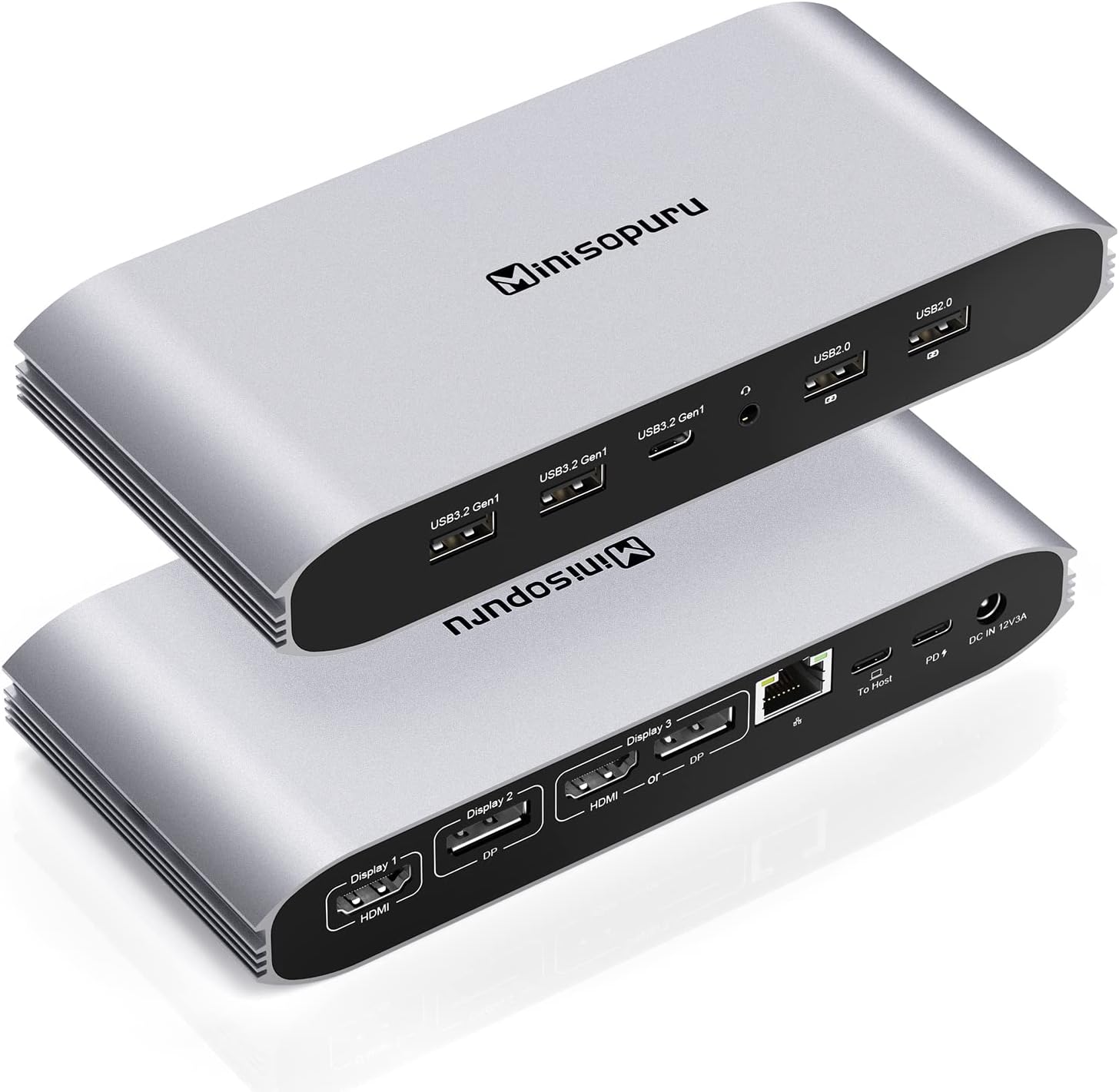 Minisopuru Triple Display Docking Station for MacBook M1/M2/Windows, DisplayLink Docking Station