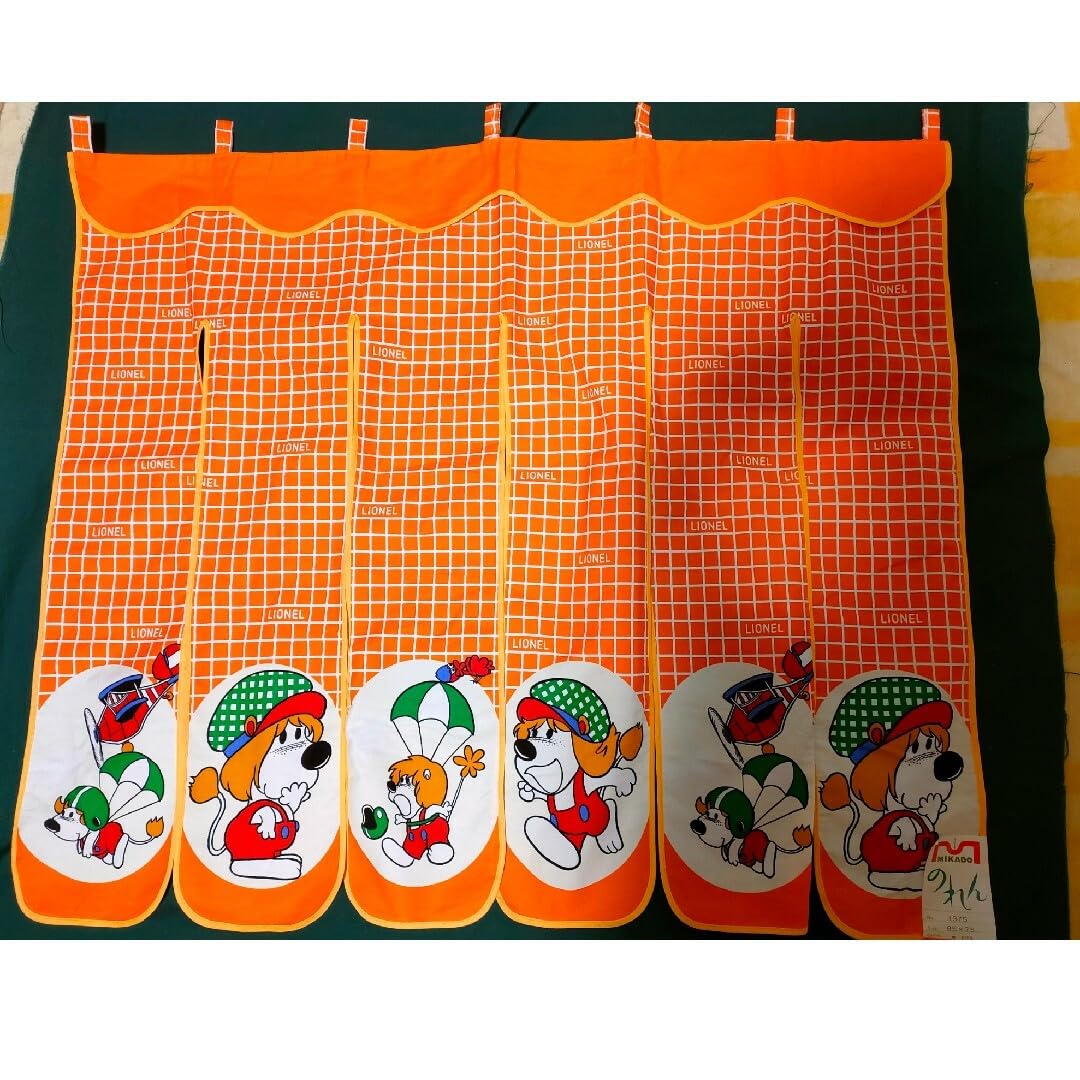 ★昭和レトロ　のれん★　ファンシー Amazon.co.jp: レア 当時物 レトロポップ ファンシーのれん 6割のれん