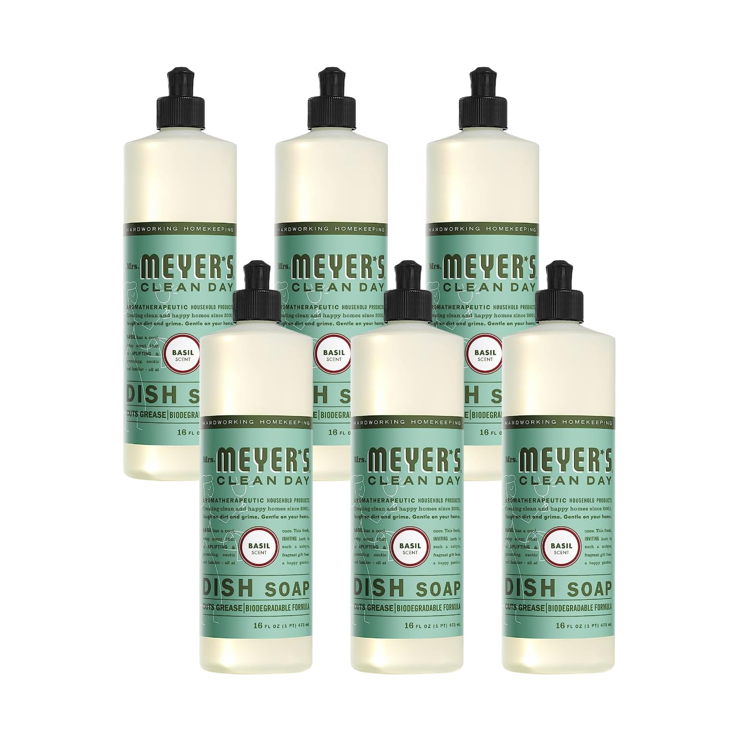 MRS MEYERS CLEAN DAY Liquid Dish Soap Basil 16 fl oz