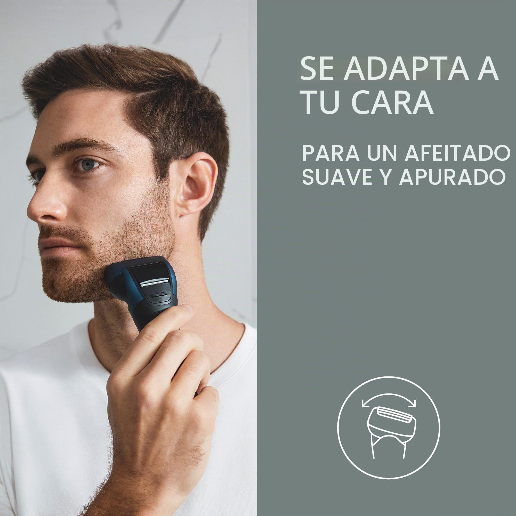 Panasonic Series 700 ES-ALT4B Afeitadora Eléctrica 3 Hojas para Uso en Seco y Húmedo para Hombres, Inalámbrica Impermeable, Sensor Receptivo, Cabezal Flexible, Trimmer, Agarre Ergonómico, Azul
