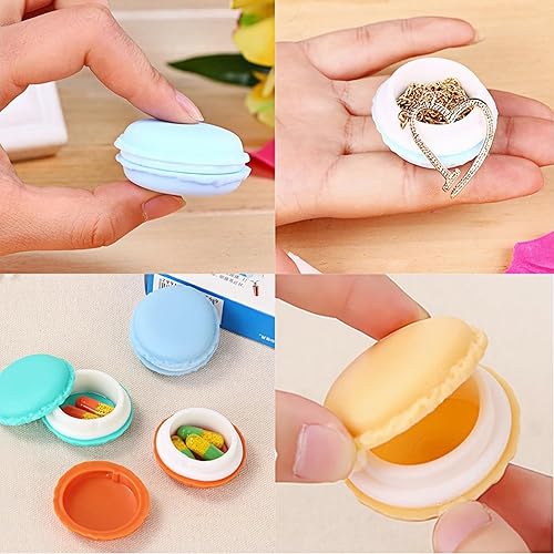 Miniatura 4 de HAN SHENG 30 piezas lindo macarrón mini estuche de almacenamiento caja de joyería organizador de viaje para aretes multicolor