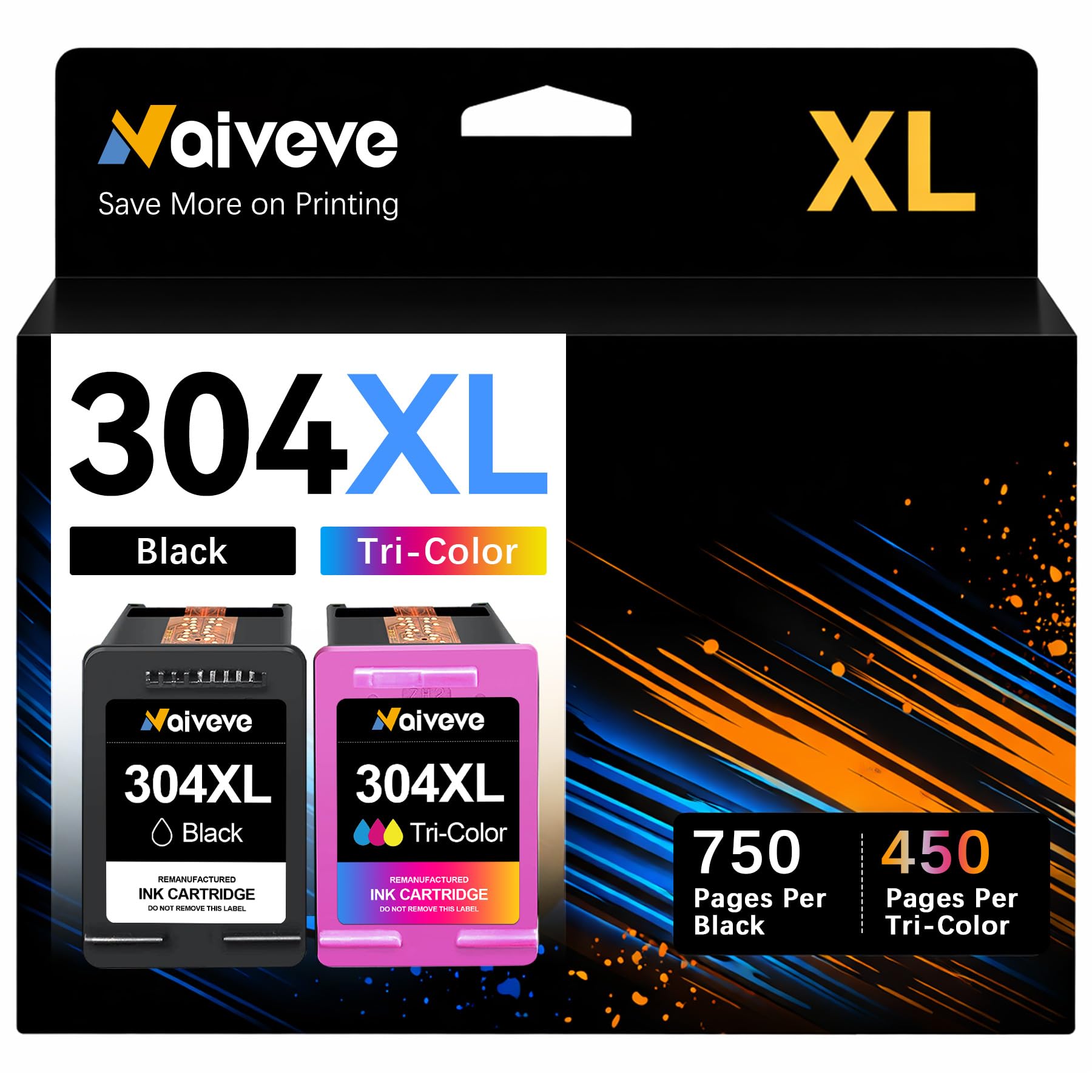 304XL Compatibles para Tinta HP 304 XL para HP Envy 5010 5030 5032 5050 para HP DeskJet 3750 2630 3760 3762 2600 2620 2622 Impresora (1 Negro, 1 Color)