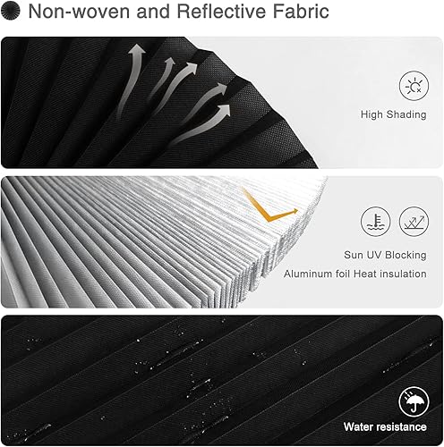 Miniatura 2 de Persianas para ventanas, persianas de papel mejoradas para ventanas, persianas temporales, persianas plisadas verticales, persianas autoadhesivas,