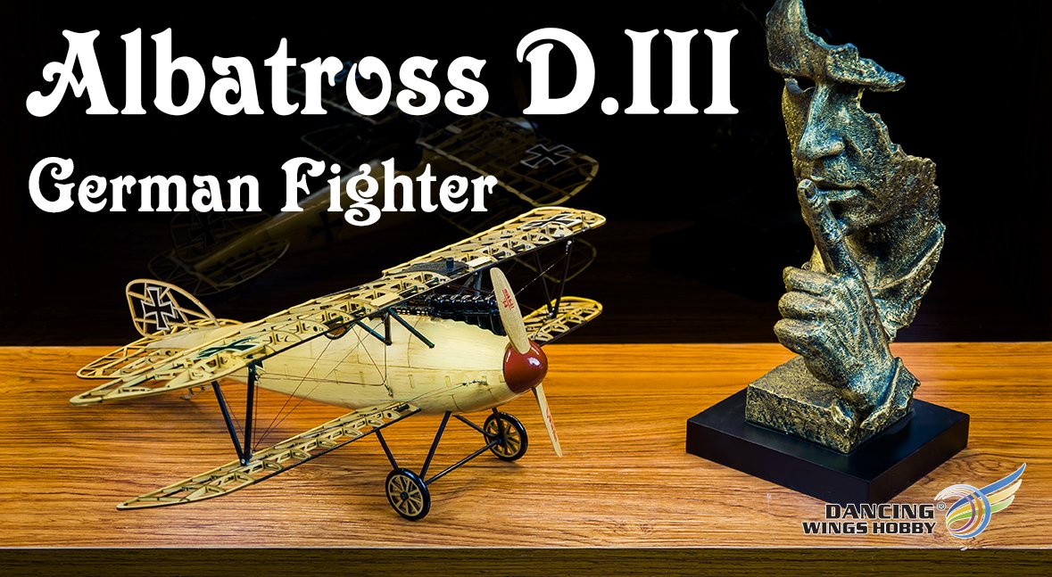 Fully assembled Dancing Wings Hobby Albatross D.III static model.