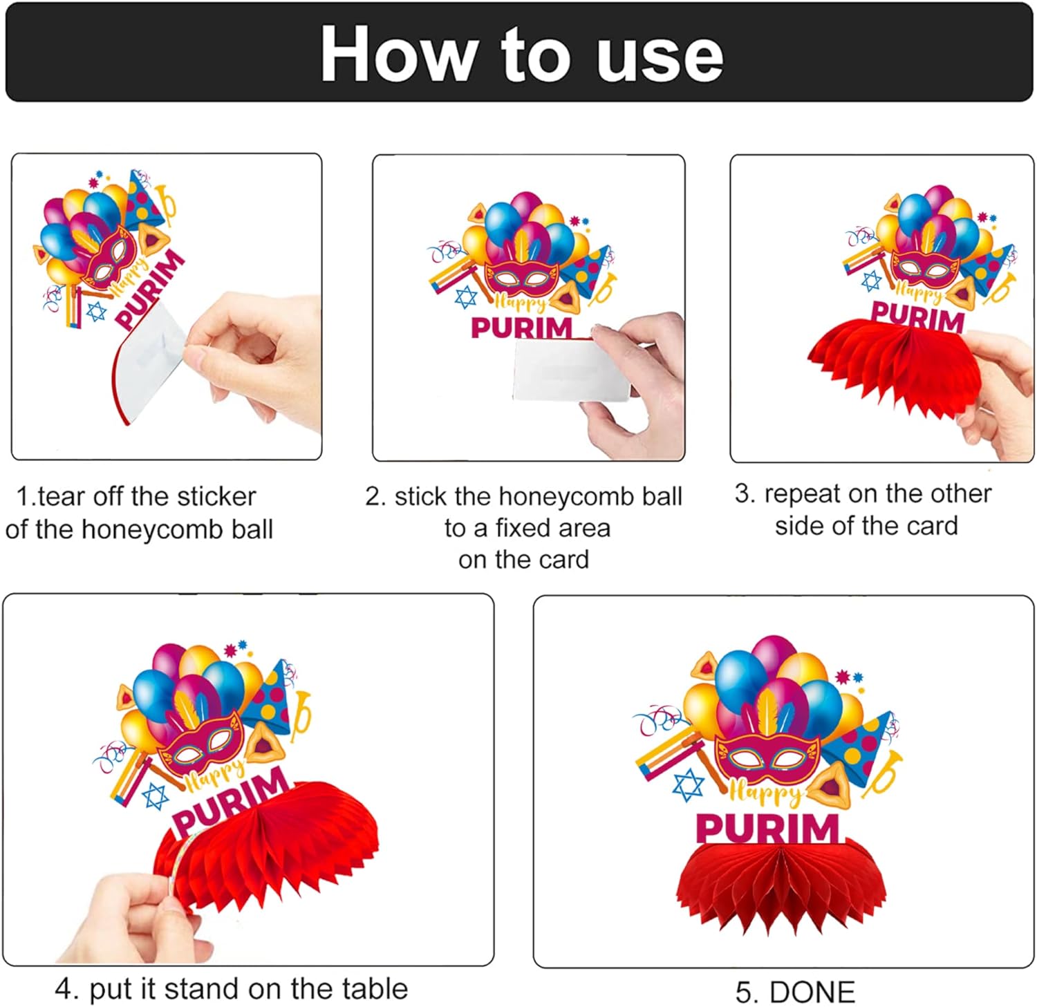 Holi Honeycomb Centerpiece Party Decoration Holi Hai Table Toppers India Holiday Party Desk Toppers Party Supplies Festival of Light Table Centerpieces Party Favors - 6 Counts