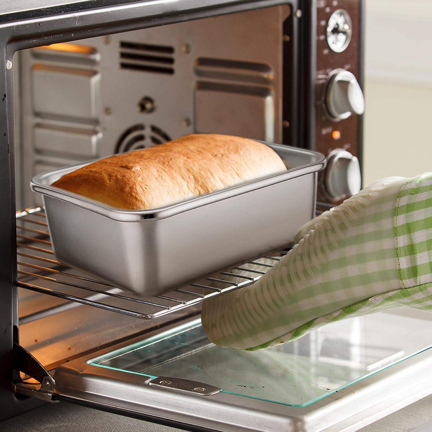 TeamFar Rectangular Cake Pan Brownie Pan, Stainless Steel Lasagna Casserole Baking Pan, 8’’x10’’x3’’, Rust Free & Non Toxic, Easy Clean & Dishwasher Safe - Image 6