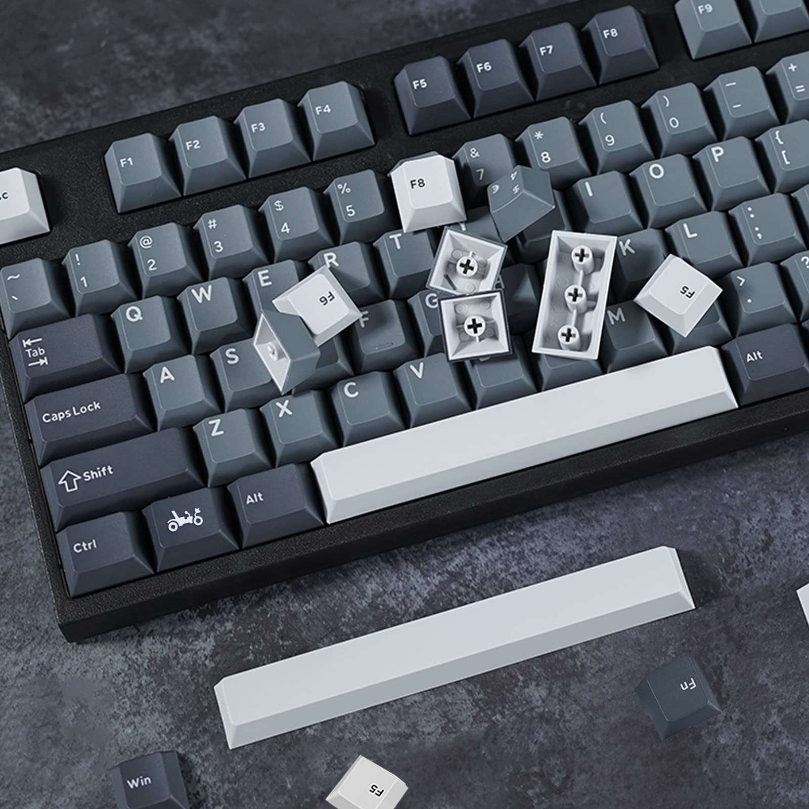 Amazon.com: JOLINTAL 173 Keys Blue Keycaps, PBT Double Shot Keycaps ...