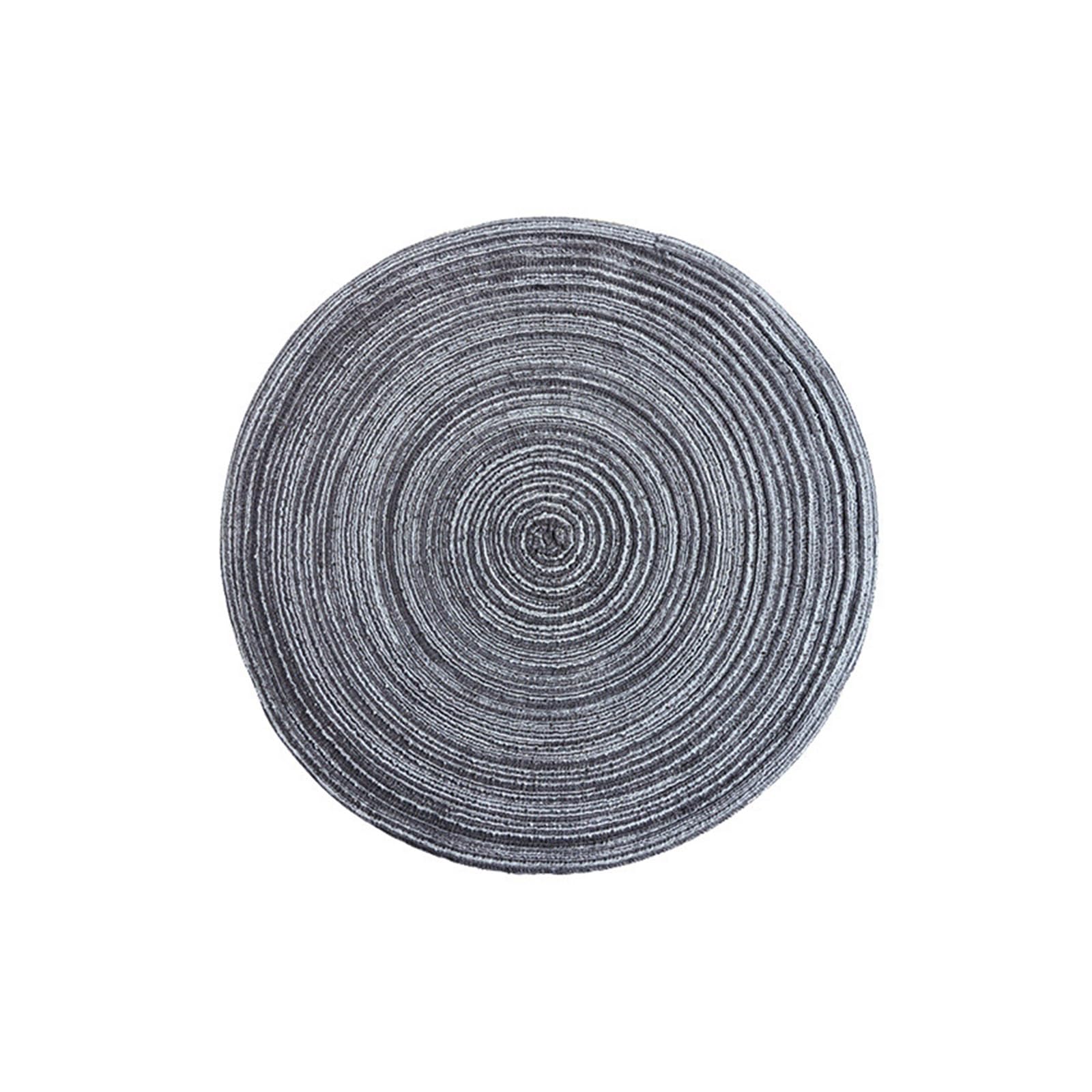 2Pcs 18CM Round Dinner Placemat Ramie Woven Cup Mat Heat Insulation Plate Coaster(G 2Pcs 18CM)