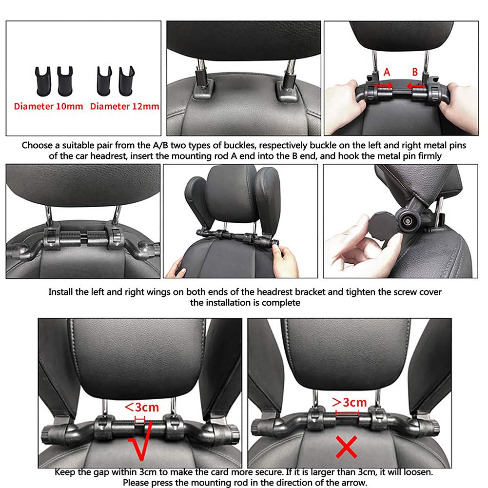 Seggiolino Auto Poggiatesta Cuscino,Collo dell'automobile Cuscino di Sostegno,Viaggi Car Pillow Laterale,Regolabile Retrattile Nessun Odore Facile da Pulire Adatto per Adulti Bambini Anziani