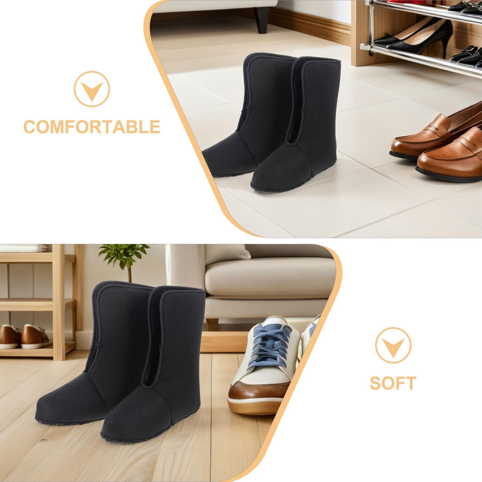 2 Paires Doublures de Isolantes Imperméables pour Homme Neige Couvre-Chaussures Thermiques Amovibles pour Chasse Randonnée Lot