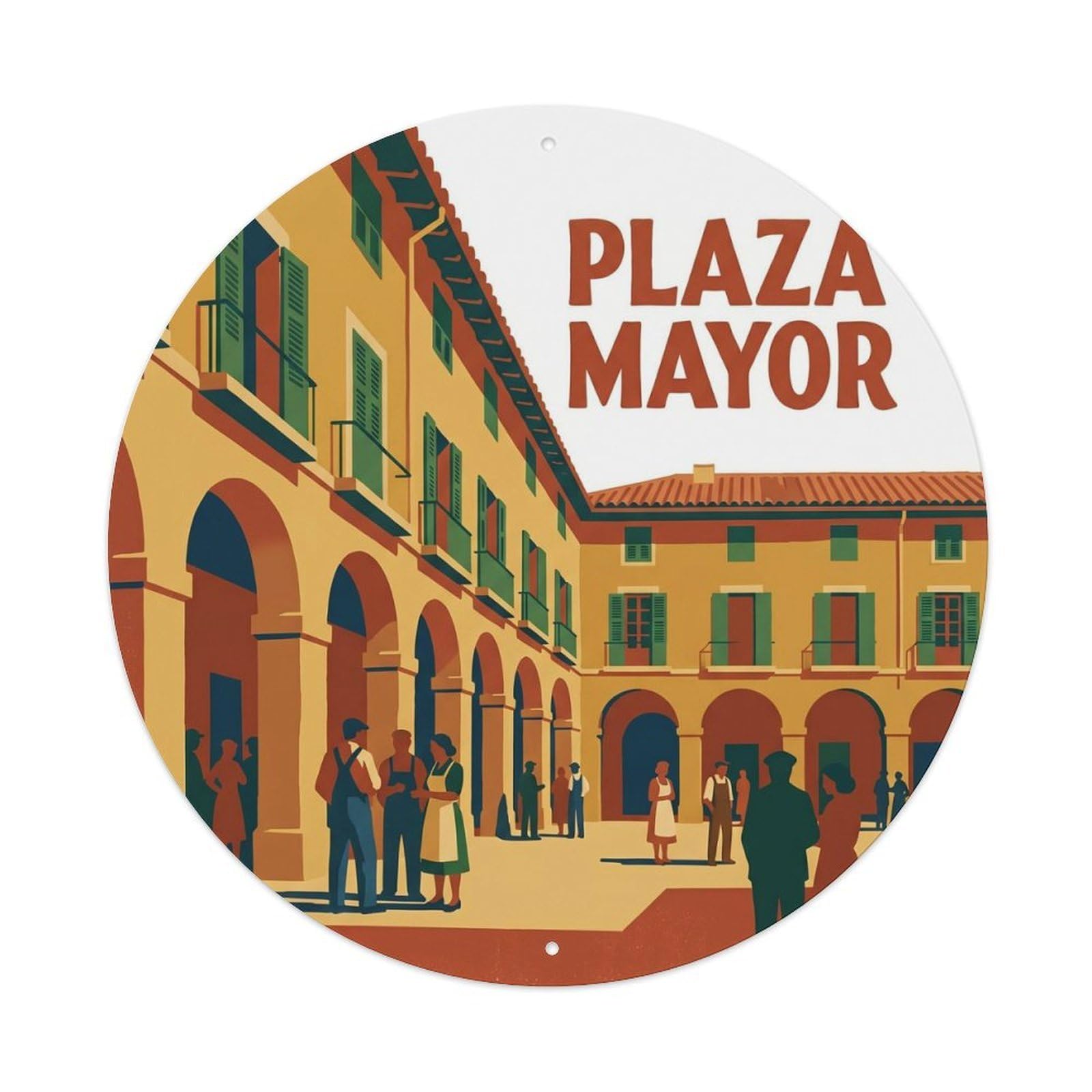 Olhnbad Style Palma Historic Plaza Mallorca Heritage Landmark Metal Tin Sign