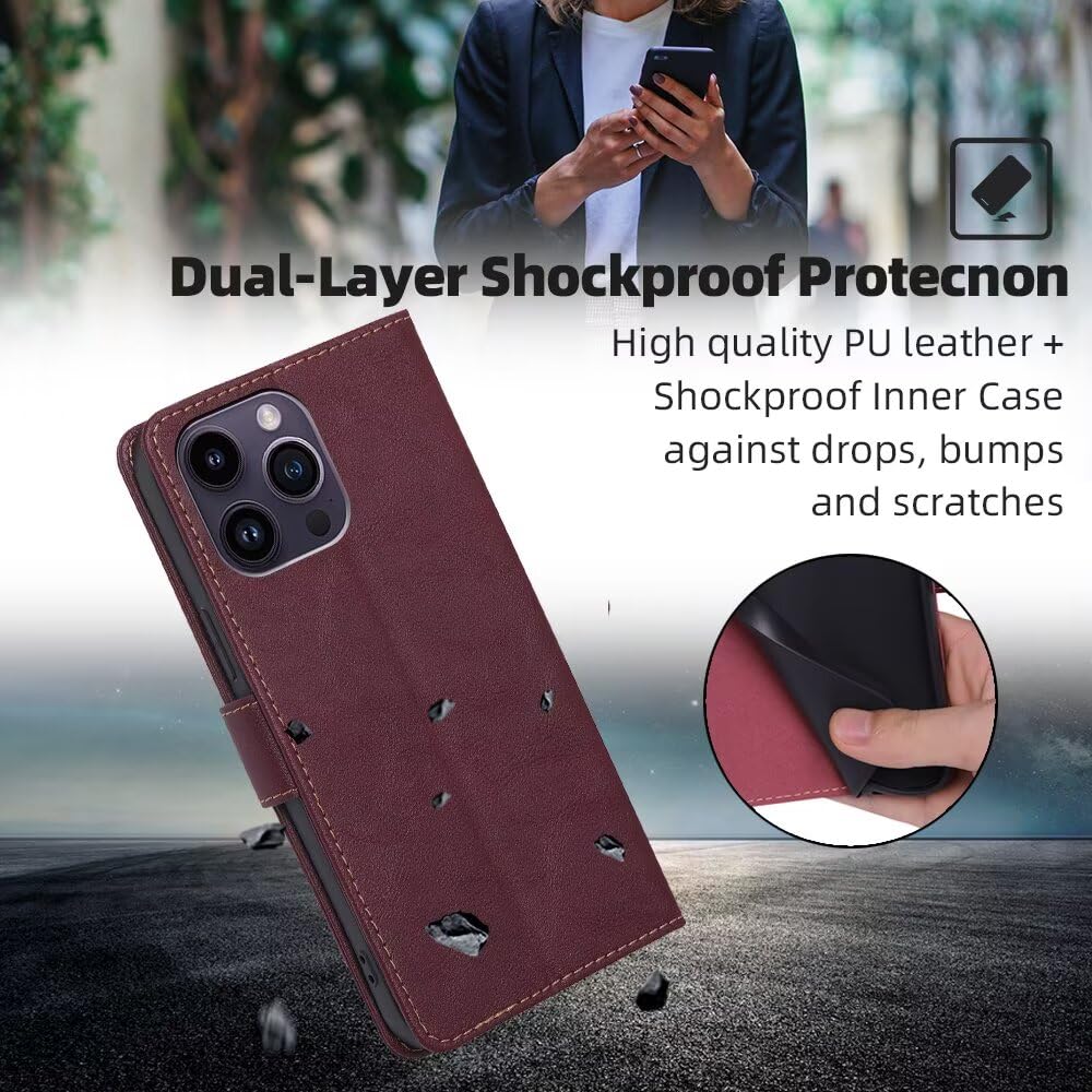 RankOne Etui na telefon Motorola Moto G55 5G (6,49" cala) etui na telefon komórkowy ze skóry - etui z zapięciem magnetycznym - etui ochronne - czerwone