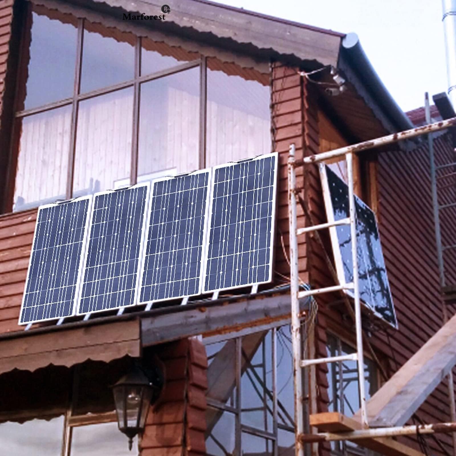 szt. 100 W elastyczny panel słoneczny 12 V zestaw systemowy 20 A kable kontrolera ładowania z zaciskiem krokodylkowym kable złącza PV do jachtu, łodzi, kampera, kabiny, ładowania akumulatora 12 V