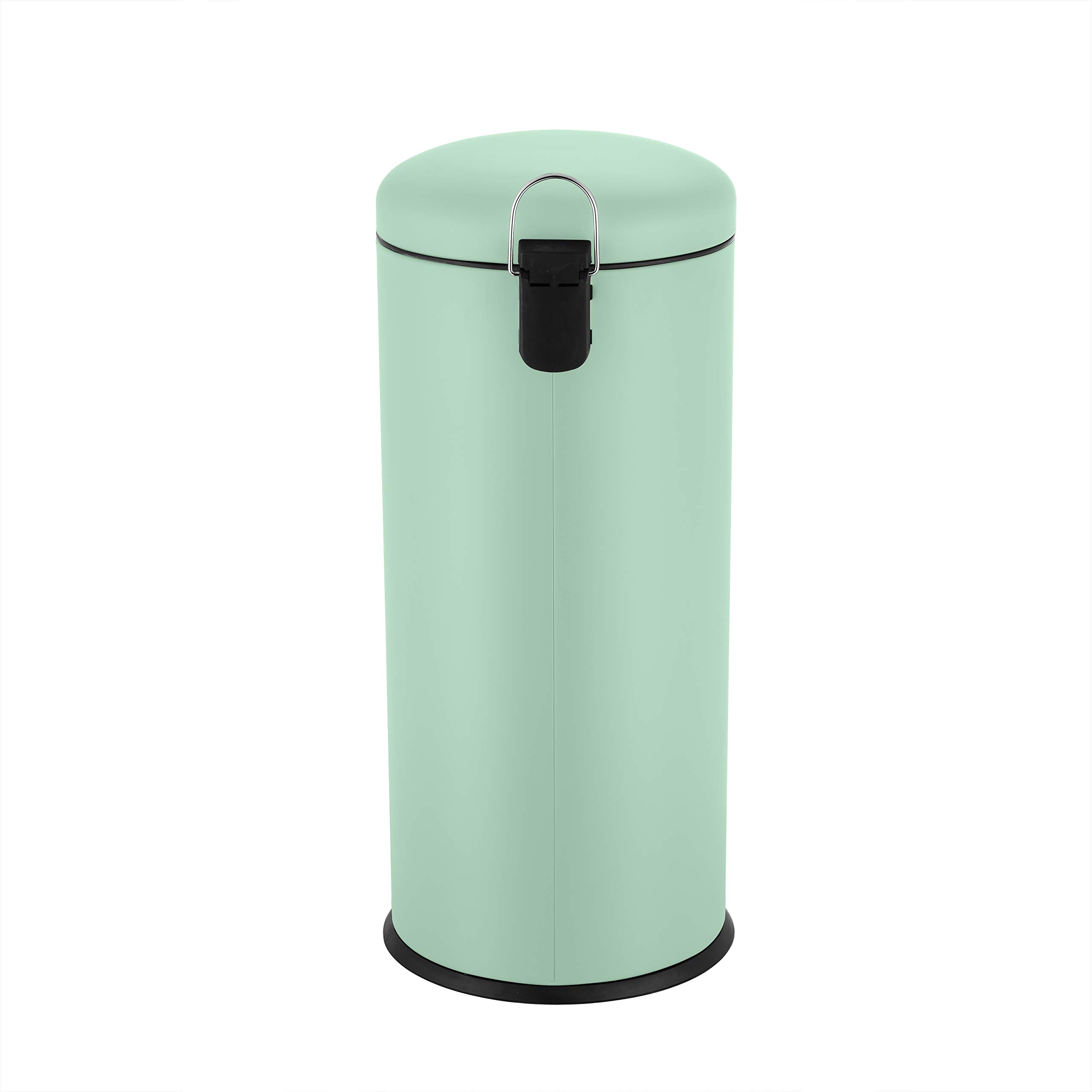 Ribelli Pattumiera in acciaio inox cestino pattumiera a pedale contenitore rifiuti 30L rotondo, colorazione:menta