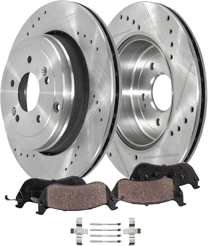 Kit de freios traseiros Detroit Axle para Hyundai Genesis Coupe 2010–2016 – Rotores e pastilhas