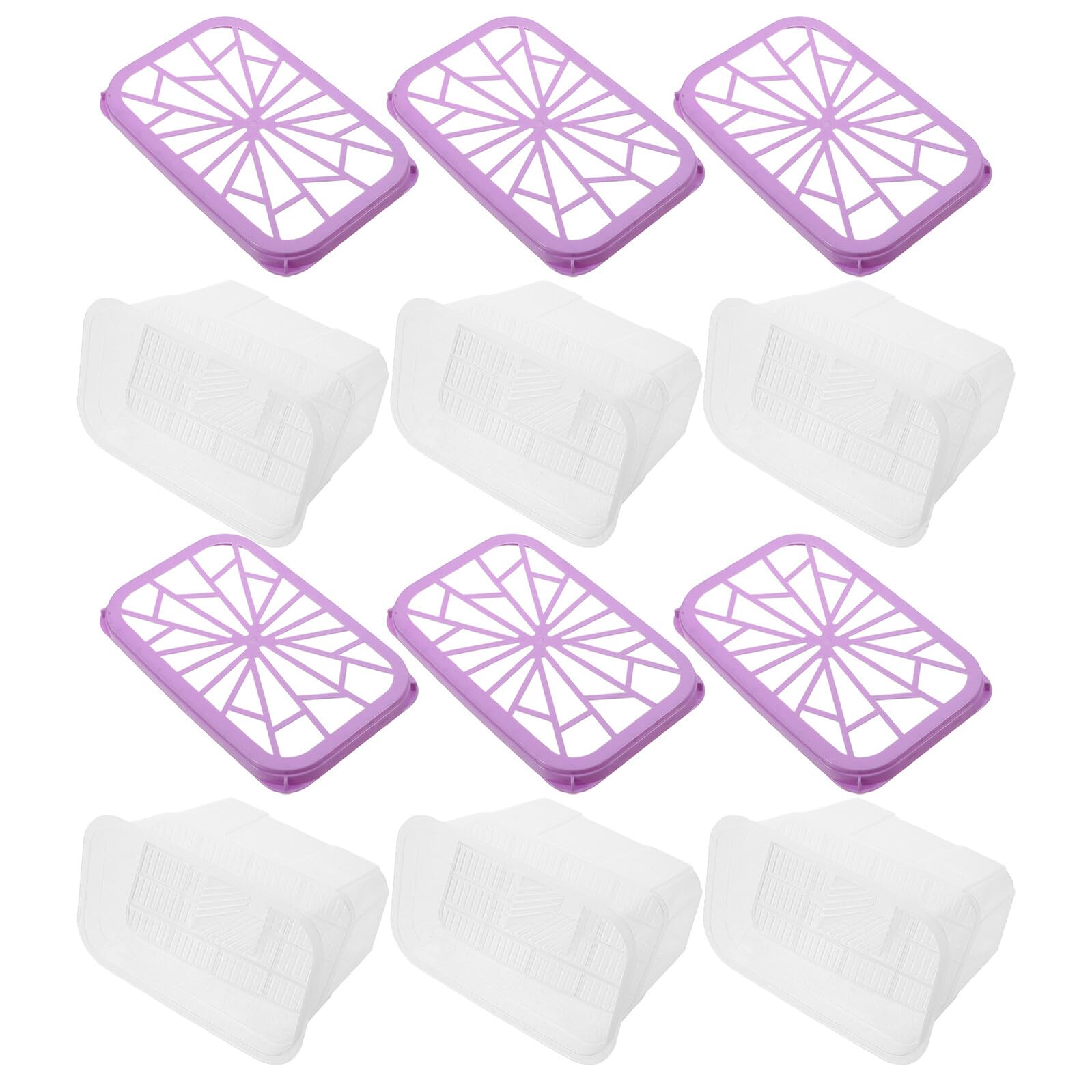 Caja Deshumidificadora Reutilizable de Plástico 6 Unidades Soporte Vacío para Absorbente de Humedad Mini Deshumidificador Portátil para Armarios Baño y Cocina Color Púrpura