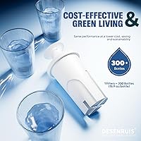 Vista 4 de Water Filter Replacement Compatible with Brita Water Pitchers and Dispensers, by DESENRUIS for Classic 35557, OB03, Mavea 107007, Reduce Chlorine