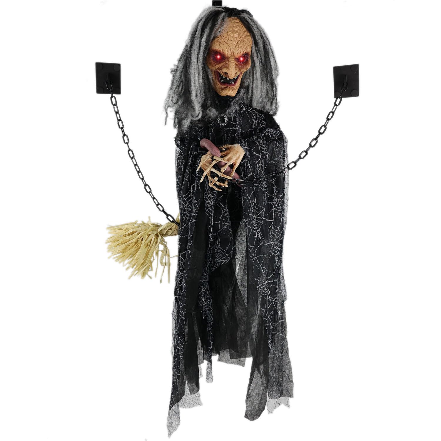 Amazon.com: Haunted Hill Farm Animatronic Scary Witch Door Greeter