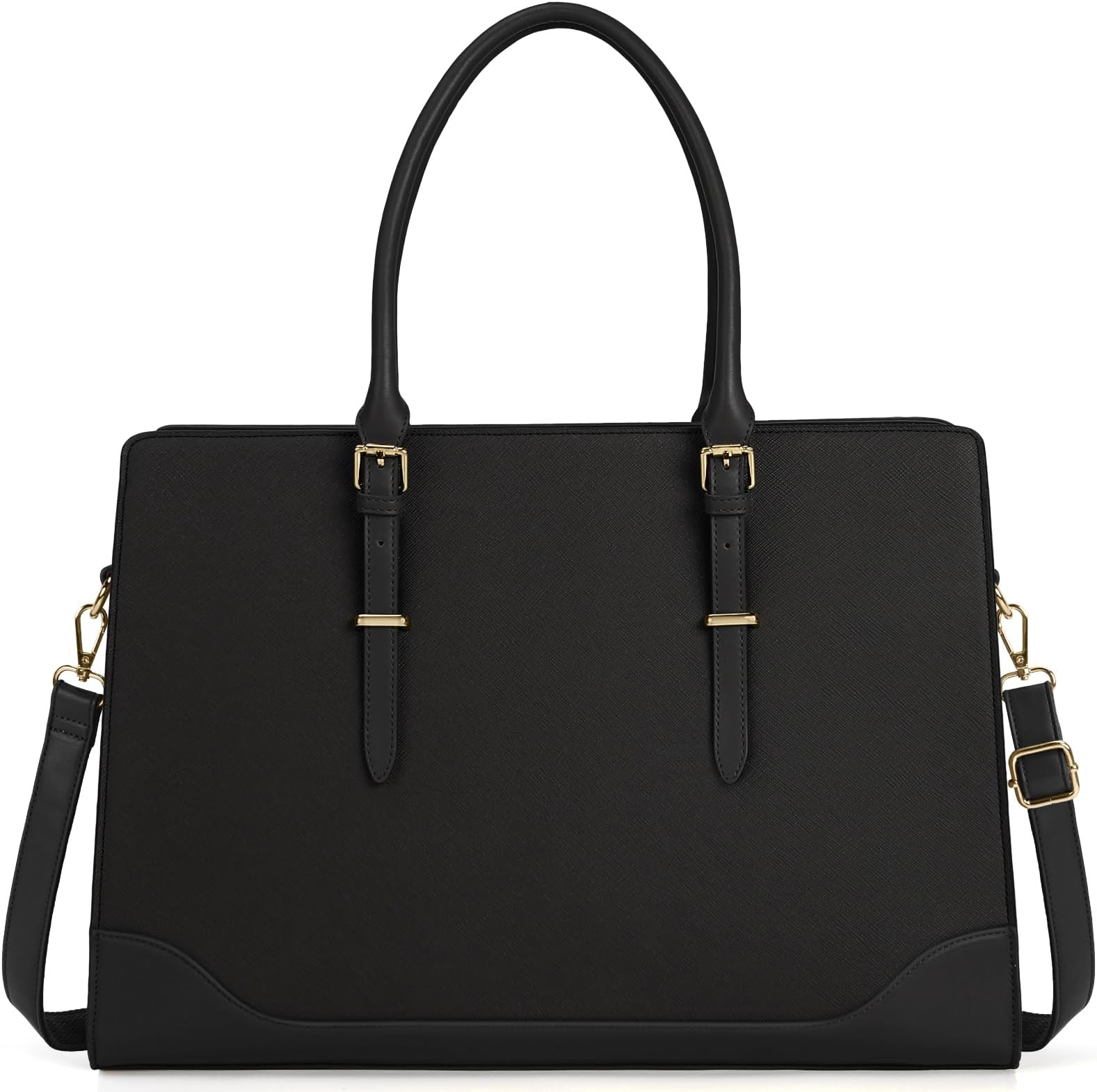 Laptop Bags for Women 15.6 Inch Tote Bag Large Leather Ladies Handbags Shoulder Bags Designer Women's Totes for Work School Business Black